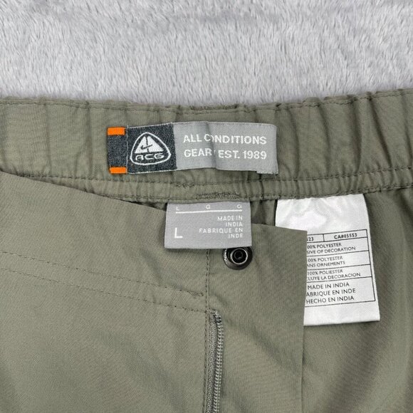 Vintage Nike ACG Cargo Shorts Mens Large Green All Conditions Reinforced Hiking - Picture 3 of 9